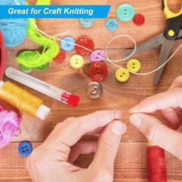 3 "Lengte Plastic Naainaald Opberghouder, 6 Stks Draagbare Matte Borduurwerk Naald Pin Tandenstoker Opslag Buizen Case voor Craft Breien, Oranje — thumbnail 3