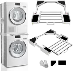 Luxevi Universeel Tussenstuk Wasmachine en Droger - Inclusief droogrek - Stapelkit Wasmachine Droger - Universeel - Wit — thumbnail 1