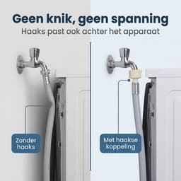 Cheqo® Aanvoerslang - Universele Aanvoerslang - Water Aanvoerslang - Waterslang Aansluiting - Toevoerslang - Water Toevoerslang - Wasmachine Aanvoerslang - Vaatwasser Aanvoerslang - Aanvoerslang 3/4 - Haakse Aanvoerslang — thumbnail 3
