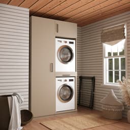 Wasophoogte® Wasmachine Kast Paris - Wasmachine verhoger - Wasmachine ombouw - 700(D)*1265(B)*2350(H) mm - Taupe — thumbnail 2