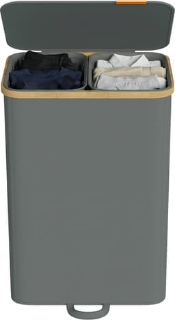 SONGMICS - Wasmand - Wasmand met Deksel - Uitneembare Waszak - 2 Vakken - 150 Liter Capaciteit — thumbnail 1