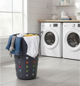 Excellent Houseware Flexibele wasmand - antraciet - 60 liter - kunststof - 47 x 50 cm — thumbnail 2