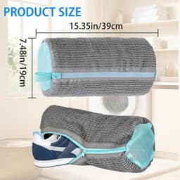 Wasmachine Tas voor Schoenen Sneakers en Sportschoenen - 360° Reiniging - Herbruikbaar - 2 Stuks — thumbnail 4