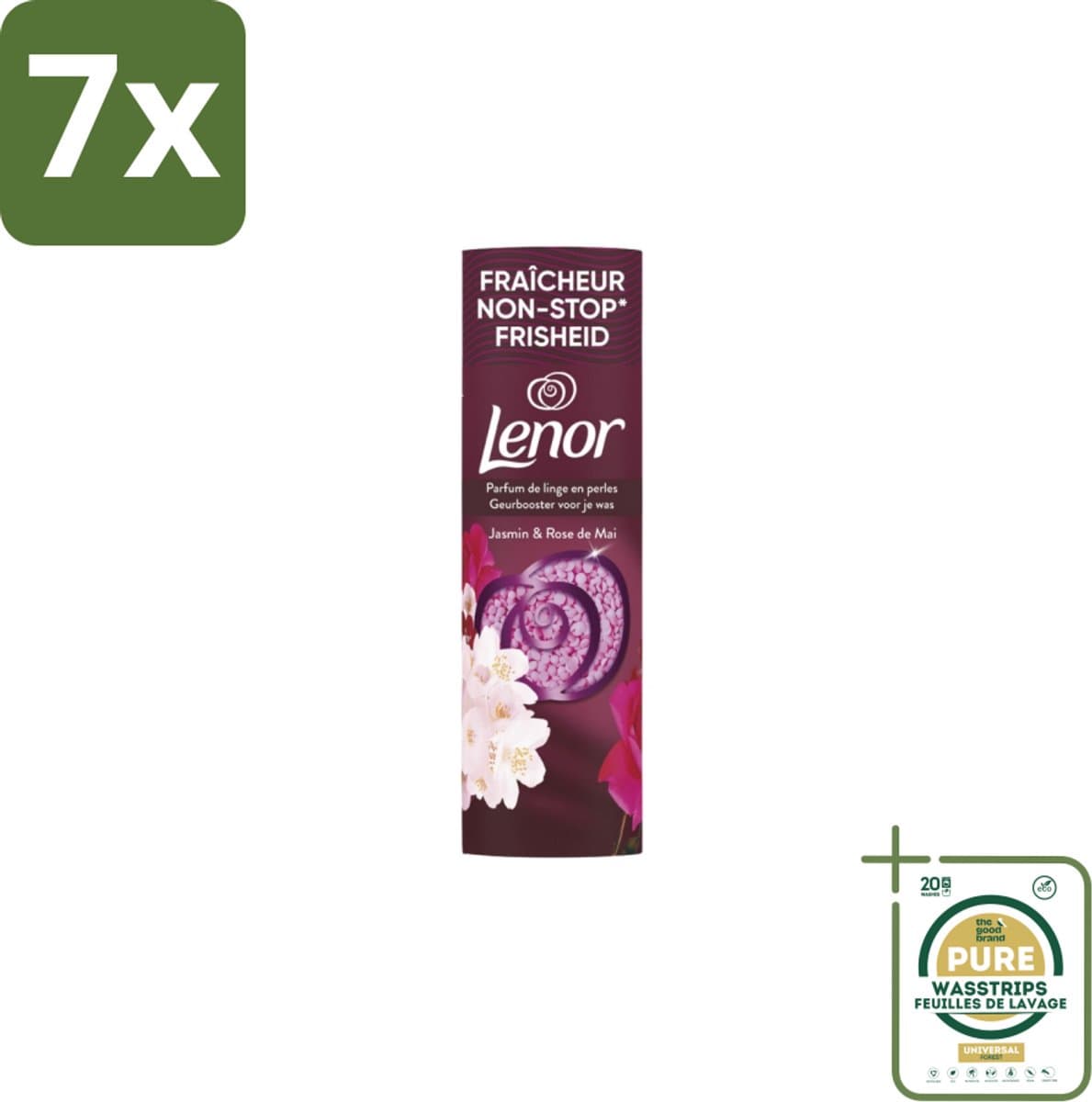 7 x Lenor In-Wash Geurbooster Jasmijn & Rose de Mai 19 wasbeurten 235 gr - Grootverpakking - Geurbooster - Wasgeur - Jasmijn - Rozen - Frisheid — afbeelding 1