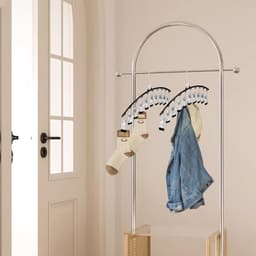 Set van 5 RVS Waslijn Clips Hanger met 50 Anti-slip Klemmen - Ruimtebesparend Droogrek — thumbnail 2