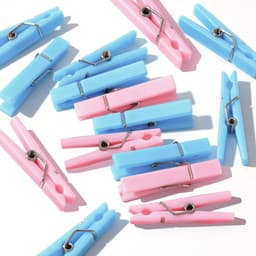 60 Mini Wasknijpers - Roze en Blauw - Ideaal voor Knutselen en Foto's Ophangen — thumbnail 1