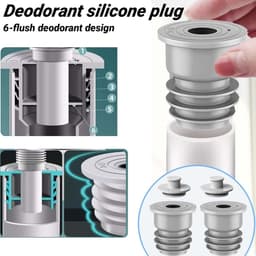 Gootsteen Stop - Afvoerstop - 2 stuks - Afvoerplug - Waste afvoerplug - afvoerpijp afdichting - Vloerafvoer - Anti-geur wasmachine stop - Geschikt voor alle openingen 35-40 mm — thumbnail 4