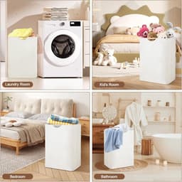 Opvouwbare Wasmand – Katoen – 36L speelgoedwasmand – Kleine opvouwbare wasmand – Ruimtebesparend & Wasbaar – pbergmand voor vuile was – Stijlvol Design – Geschikt voor Badkamer, Slaapkamer & Waskamer — thumbnail 5