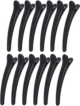 Haarclips Krokodil - Haarspelden Set - Haarstyling Knippen - Professionele Kwaliteit - 12 Stuks - Zwart — thumbnail 1