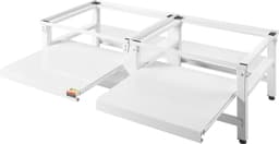 VEVOR Wasmachineonderstel 355 mm Hoog, Wasmachineverhoger met Uitschuifbaar Schap, Draagvermogen van 318 Kg, Antislipvoetjes, Wasdrogeronderstel, Sokkel, Universeel Compatibel, Wit, 2-Pack — thumbnail 2