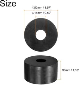 Rubberen afstandhouders - Trillingsdempers ringen - Apparatuur stabiliseren - Hoge belastbaarheid - 50x15x30mm - Zwart — thumbnail 4