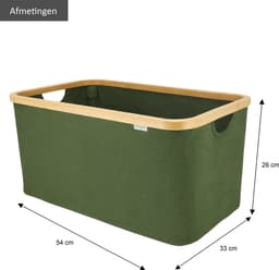 KROMS Wasmand opvouwbaar - Olijfgroen - 45L - Laundry basket - Heupwasmand - Opvouwbare wasmand - Opbergmand — thumbnail 2