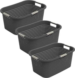 Rotho Country wasmand - set van 3 - 40 ltr - antraciet — thumbnail 1