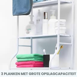 Wasmachine Kast Ruimtebesparende Ombouw Met Opbergplank – Wasmachine Ombouw Met Verstelbare Hoogte & Stabiel Frame – Wasmachine Rek Multifunctioneel Voor Badkamer Of Wasruimte — thumbnail 5