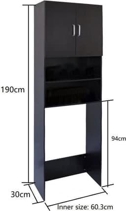 Wasmachine kast ombouw meubel - zwart — thumbnail 5
