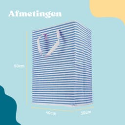 Trendyblend® Wasmand Katoen & Opbergmand – Wasmand Opvouwbaar – Wasbox 72 L – Wasmand Staand - Waszak — thumbnail 2
