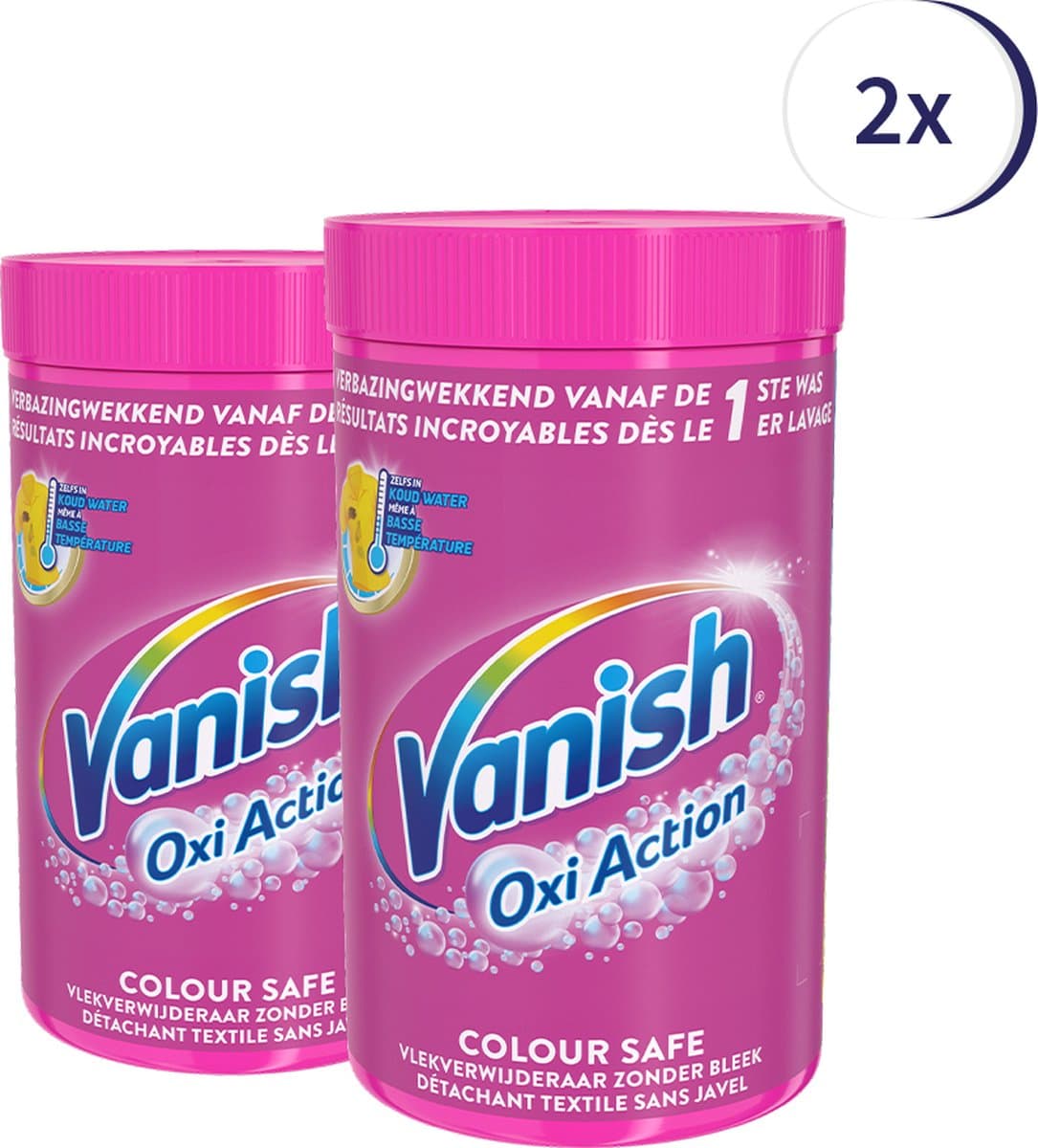 Vanish Oxi Action Colour Safe Base Poeder - Voor Witte & Gekleurde Was - 1.5 kg x2 — afbeelding 1