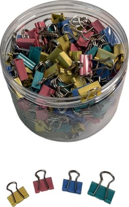MGM Trading - set van 150 metalen bindclips in kleine, middelgrote en grote maten, verschillende kleuren, ideaal voor thuis, keuken, werk, school, leraarcadeau, papier, documenten en mappen — thumbnail 2