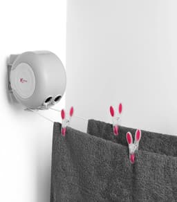 30-Metre Retractable Clothing Line Wall Mountable Washing Line - Durable Design - Indoor and Outdoor Use Grey washing line — thumbnail 5