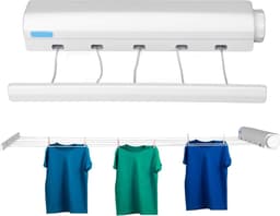 Telescopische Intrekbare Waslijn - Indoor Outdoor Wandmontage Wasdroger Lijn - Wandmontage Kleding Hangende Lijn met 5 Ropes washing line — thumbnail 1