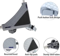 Verstelbare Wasmachine Verhoger 41cm-64cm - Met 4 Paar Zwenkwielen En 4 Stelpoten - Geschikt Voor Grote Wasmachines Wasmachine verhoger — thumbnail 4