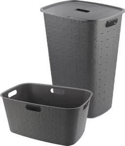 Curver Softex Wasmand met Deksel 56L + Wasmand 45L - Antraciet — thumbnail 1