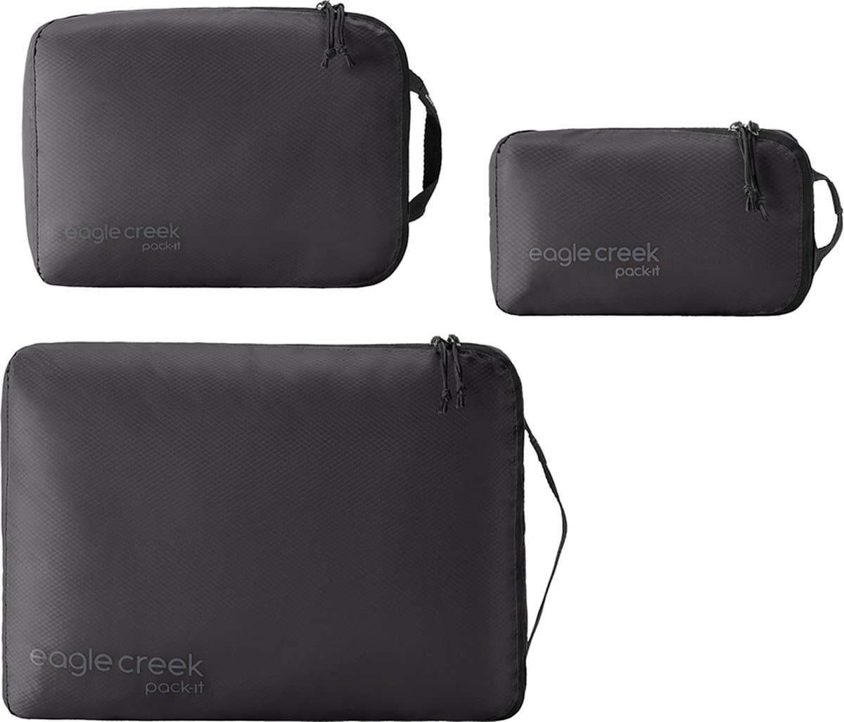 Eagle Creek Pack-It Isolate Cube Set XS/S/M 3-delig - inpakzak (zwart) — afbeelding 1