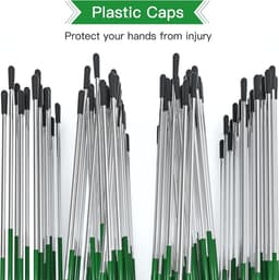 Onkruidbestrijding membraanharingen - 40 tuinharingen + 40 bufferringen - Metalen kunstgrasharingen - 150 mm membraan tuinharingen - Bodembedekkende pinnen palen - Tuinlandschap nietjes — thumbnail 3