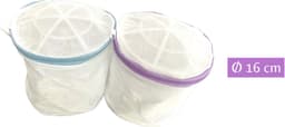 Wasbollen Wasnetten met rits - Set van 3 - Ø 16 cm - Inclusief verzenden - Ritssluiting - Wasnetjes - Washing Bag - Waszakken - Wasnetje bh lingerie - Wasnetten - Transparant - Wit - 100% polyester - Bescherm je wasgoed en wasmachine — thumbnail 2