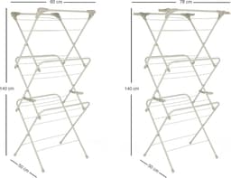 Warm Harmony 3-laags droogrek, groot droogrek voor binnen, droogruimte van 15 m, opvouwbare compacte wasluchtdroger, luchtrek met 28 uitklapbare haken, sterke structuur, geschikt voor maximaal 15 kg — thumbnail 2