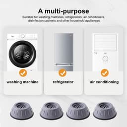 Anti-vibratiekussen - schokdemper wasmachine - 4 stuks - 9cm - schokabsorptie en geluidsreductie - voetkussen wasmachine - steunkussen koelkast - geschikt voor wasmachines, koelkasten, drogers, meubels — thumbnail 3