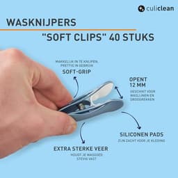 Premium wasknijpers soft clips - 40 stuks in groen-wit voor een duurzaam huishouden — thumbnail 2