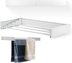 Goodly® High quality Wanddroogrek - Droogrek muur inklapbaar - Wasrek - Wasdroogrek buiten - QUALITY 6m - drooglijn - Wit — thumbnail 1