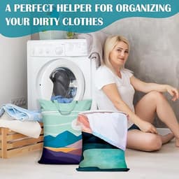 2 stuks grote reiswaszakken, waterdicht met handvat, wasbare vuile kledingzakken voor reizen, nat en droog gebruik, badpak en gymkleding, wasgoed, zwembad en studentenhuis — thumbnail 4