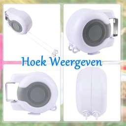 Ynkkvre - Uitschuifbare Kledinglijn - 2-Lijns Wanddroger voor Binnen en Buiten - 12,8m Verstelbare Waslijn voor Badkamer, Wasruimte, Tuin of Reizen - Wit — thumbnail 3