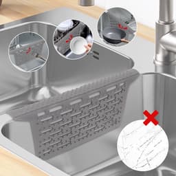 Siliconen zadelmat met dubbele gootsteen met hittebestendigheid en hol ontwerp voor snelle waterafvoer en krasbescherming in de keuken — thumbnail 2