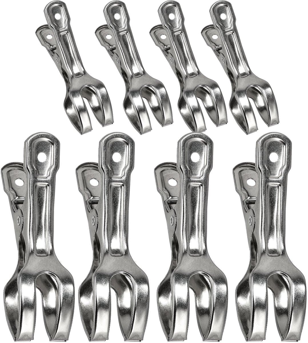 Wasknijpers RVS 8-Stuks – Metalen Wasknijper Groot – Roestvrijstalen Papierklem en Foto Clip – Sterke Handdoek Knijpers voor Kleding, Waslijn, Wasrek, Keuken en Kantoor — afbeelding 1