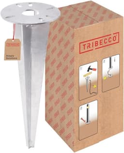 Grondanker voor tuinen - Ø 116 x 300 mm met kabeldoorvoer - Gegalvaniseerd staal — thumbnail 1