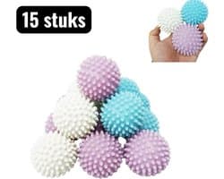 15 stuks - Drogerballen - Wasbollen - Wasdrogerbal - Wasbol Reinigingsballen - Anti-Kluwen Kleding Beschermers - Egel Ontwerp Wasmachine Ballen voor Beter Wassen