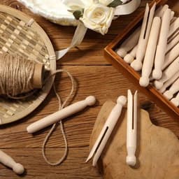 20 Stuks Traditionele Houten Wasknijpers – Klassiek en Stevig — thumbnail 4