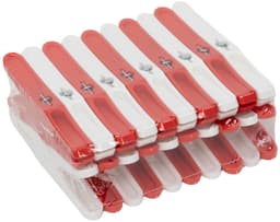 D&L Croco Wasklemmen/Wasknijpers - 20 Stuks - Rood/Wit — thumbnail 2