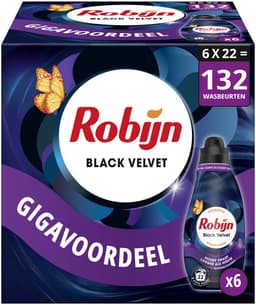 Robijn - Vloeibaar Wasmiddel - Klein & Krachtig -Black Velvet - 6 flessen -132 wasbeurten - Voordeelverpakking — thumbnail 1