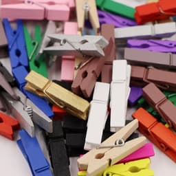Mini Houten Gekleurde Wasknijpers Licht Roze - Pack van 128 — thumbnail 4