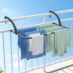 Tomado - Droogrek Hangend - Favonio - Hangdroogrek voor Radiator, Balkon of Deur - 3 meter Drooglengte - Matzwart — thumbnail 4