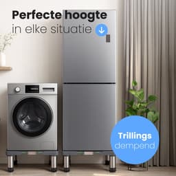 Wasmachine Verhoger - Geschikt voor Droger, Koelkast, Vaatwasser en Vriezer - Opbouwmeubel - Sokkel - Kast - Verstelbaar - Zwart - LUFT — thumbnail 2
