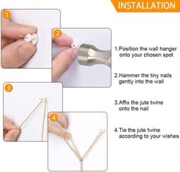 Wanddecoratie met Jute Touw en Clips - Flexibel en Creatief - Set van 1 — thumbnail 5