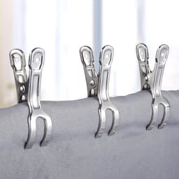 Wasknijpers - 18 stuks - Badhanddoekklem - Handdoekklem - RVS - Wasknijper - Strandhanddoek clip - Sterke gripklemmen - Voor kasplantenafdekkingen , tuinschaduwdoeken , strandlakens , wasknijpers , quilts - 8.5cm - Zilver — thumbnail 5