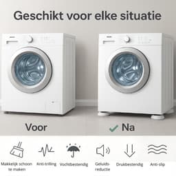 Trillingsdempers voor Wasmachine & Droger – Wit - 4 Stuks - Anti-vibratie - Geluids- & Schokdempend - Universeel Formaat — thumbnail 3