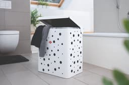 WESCO Wasmand Duo 1 met Inzet | 64 Liter | Duo Wasbox (2x32 Liter) | Metaal - Mat wit | Waskorf — thumbnail 3