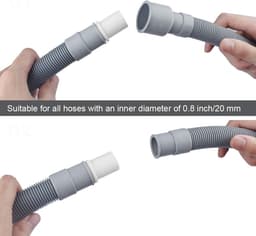 Wasmachine slang- Verlengslang-Universeel-afvoerslang verlengset - Geschikt voor wasmachine vaatwasser - Universeel-1 verlengadapter en 2 slangklemmen-2 meter-afvoerslang voor wasmachine — thumbnail 5